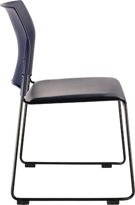 NPS 8700 Series Cafetorium Stack Chair, Black Vinyl Seat/Black Backrest (8710-11-10)