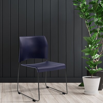 NPS 8700 Series Cafetorium Stack Chair, Black Vinyl Seat/Black Backrest (8710-11-10)