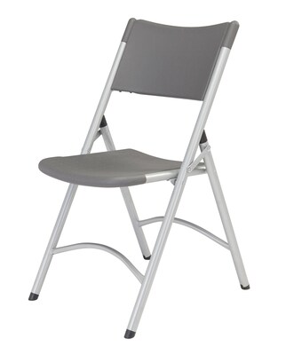 NPS 600 Series Heavy Duty Plastic Folding Chair, Charcoal Slate, 4 Pack (620/4)