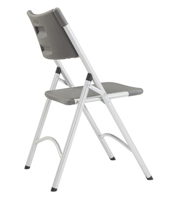 National Public Seating 600 Heavy Duty Plastic Folding Chair, Charcoal Slate, 4/Pack (6204)