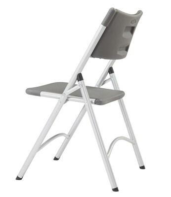 National Public Seating 600 Heavy Duty Plastic Folding Chair, Charcoal Slate, 4/Pack (6204)