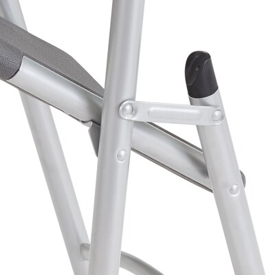 National Public Seating 600 Heavy Duty Plastic Folding Chair, Charcoal Slate, 4/Pack (6204)