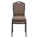 National Public Seating 9300 Series Deluxe Fabric Upholstered Stack Chair, Natural Taupe/Black Sandt