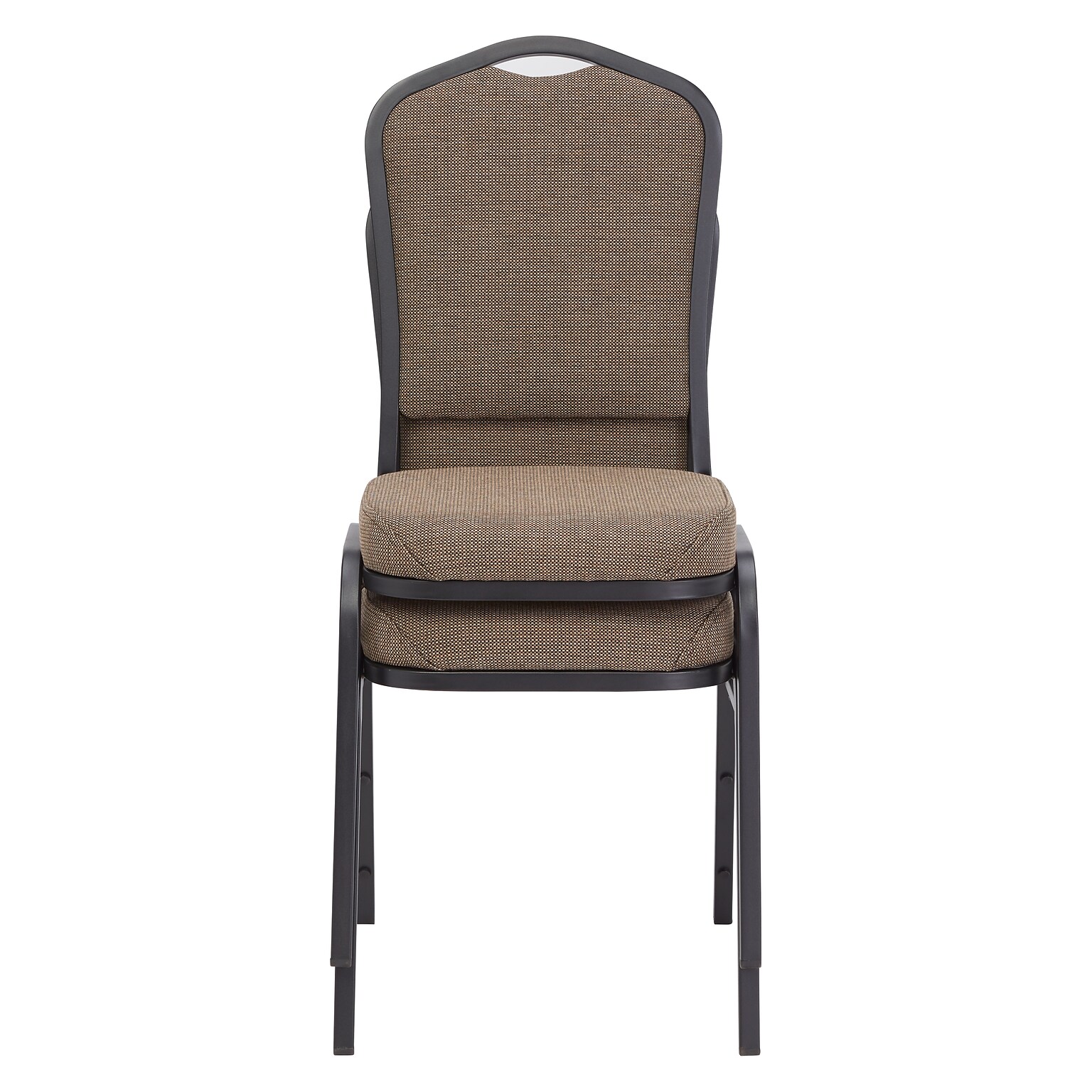 National Public Seating 9300 Series Deluxe Fabric Upholstered Stack Chair, Natural Taupe/Black Sandtex, 2 Pack (9378-BT/2)