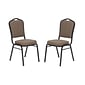 National Public Seating 9300 Series Deluxe Fabric Upholstered Stack Chair, Natural Taupe/Black Sandtex, 2 Pack (9378-BT/2)