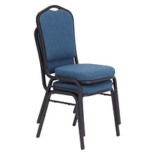 NPS 9300 Series Deluxe Fabric Upholstered Stack Chair, Natural Blue/Black Sandtex, 2 Pack (9374-BT/2