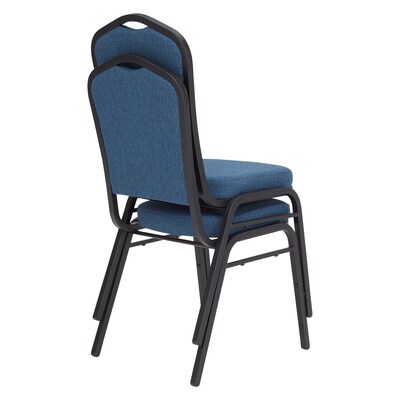 NPS 9300 Series Deluxe Fabric Upholstered Stack Chair, Natural Blue/Black Sandtex, 2 Pack (9374-BT/2)