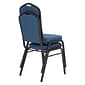 NPS 9300 Series Deluxe Fabric Upholstered Stack Chair, Natural Blue/Black Sandtex, 2 Pack (9374-BT/2)