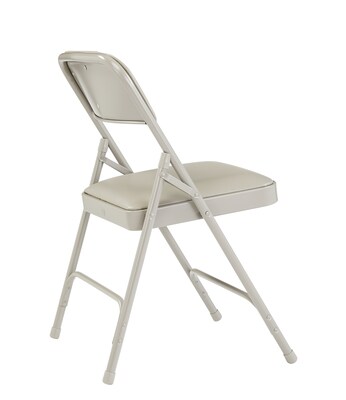 NPS 1200 Series Vinyl Padded Premium Folding Chairs, Warm Grey/Grey, 4/Pack (1202/4)