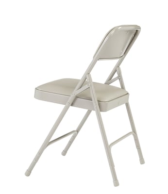 NPS 1200 Series Vinyl Padded Premium Folding Chairs, Warm Grey/Grey, 4/Pack (1202/4)