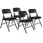 NPS 1200 Series Vinyl Padded Premium Folding Chairs, Caviar Black/Black, 4/Pack (1210/4)