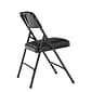 NPS 1200 Series Vinyl Padded Premium Folding Chairs, Caviar Black/Black, 4/Pack (1210/4)