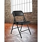 NPS 1200 Series Vinyl Padded Premium Folding Chairs, Caviar Black/Black, 4/Pack (1210/4)