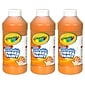 Crayola Washable Finger Paint, Orange, 16 oz. Bottle, Pack of 3 (BIN131636-3)