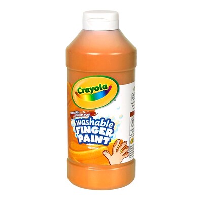 Crayola Washable Finger Paint, Orange, 16 oz. Bottle, Pack of 3 (BIN131636-3)