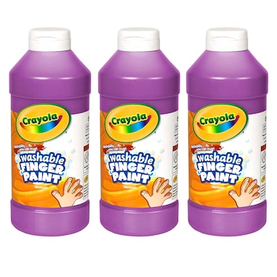 Crayola Washable Finger Paint, Violet, 16 oz. Bottle, Pack of 3 (BIN131640-3)