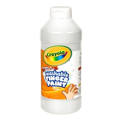 Crayola Washable Finger Paint, White, 16 oz. Bottle, Pack of 3 (BIN131653-3)
