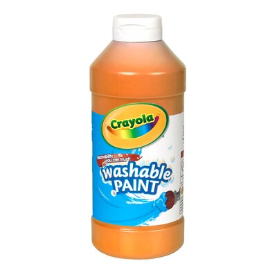 Crayola® Washable Paint, Orange, 16 oz. Bottle, Pack of 6 (BIN201636-6)