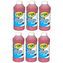 Crayola® Washable Paint, Red, 16 oz. Bottle, Pack of 6 (BIN201638-6)