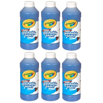 Crayola® Washable Paint, Blue, 16 oz. Bottle, Pack of 6 (BIN201642-6)
