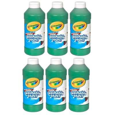 Crayola® Washable Paint, Green, 16 oz. Bottle, Pack of 6 (BIN201644-6)