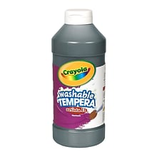 Crayola Artista II Washable Liquid Tempera Paint, Black, 16 oz. Bottles, Pack of 6 (BIN311551-6)