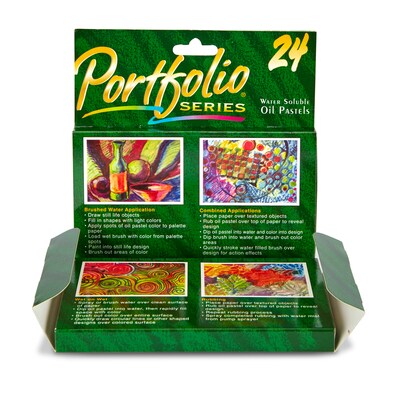 Crayola® Portfolio Series Water-Soluble Oil Pastels, Assorted Colors, 24 Per Box, 2 Boxes (BIN523624-2)