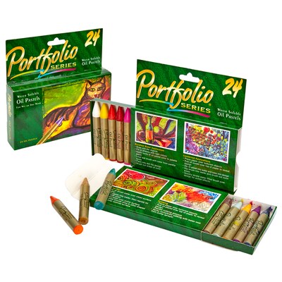 Crayola® Portfolio Series Water-Soluble Oil Pastels, Assorted Colors, 24 Per Box, 2 Boxes (BIN523624-2)