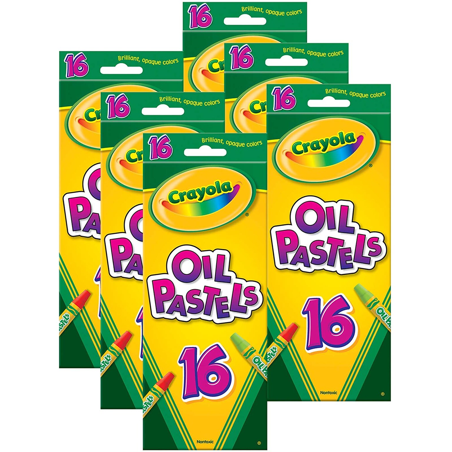 Crayola® Oil Pastels, Assorted Colors, 16 Per Box, 6 Boxes (BIN524616-6)