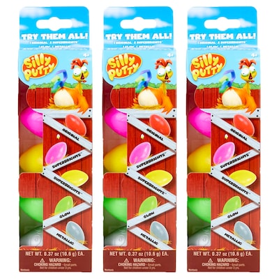 Crayola® Silly Putty Eggs Party Pack, Assorted Colors, 5 Per Pack, 3 Packs (BIN80328-3)