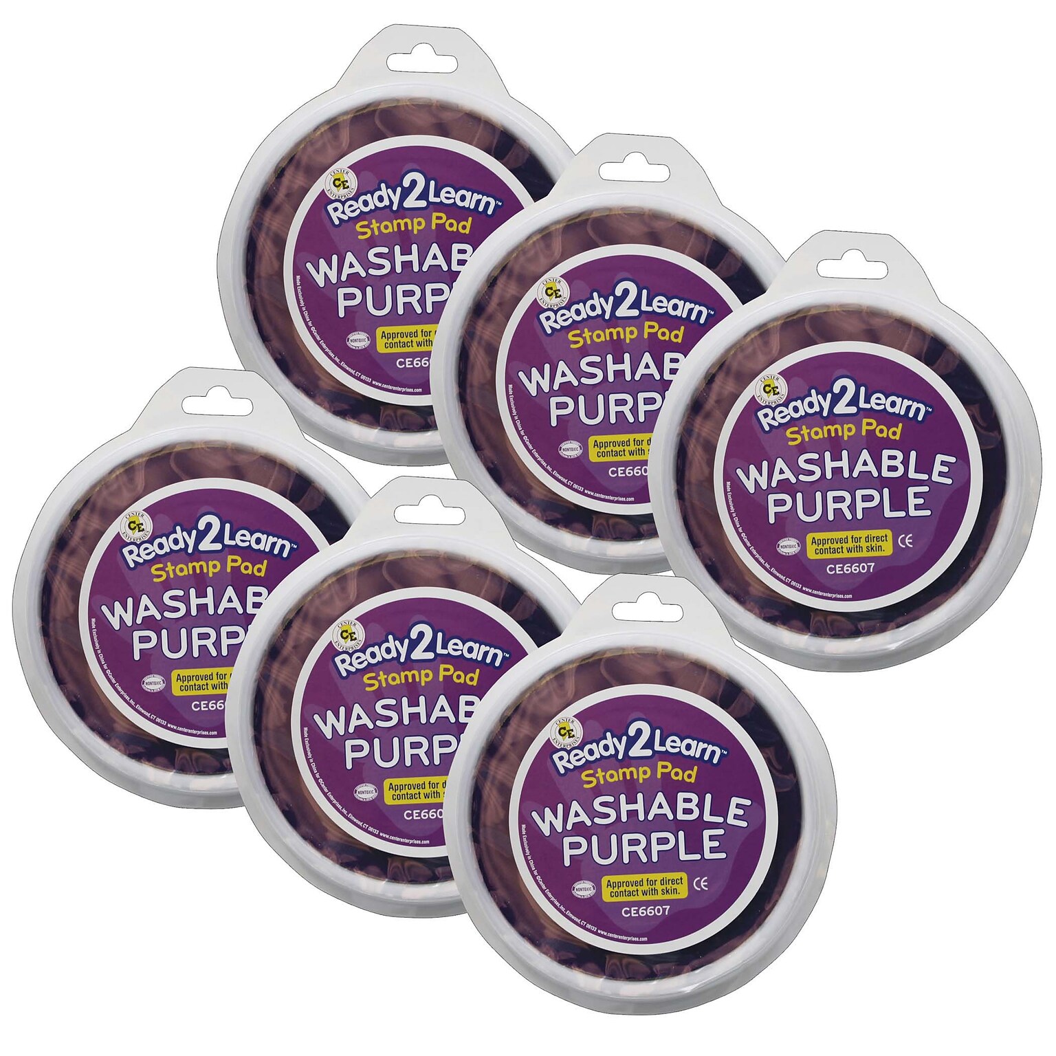 Ready 2 Learn Jumbo Washable Stamp Pad, Purple, 6/Pack (CE-6607-6)