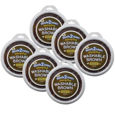 Ready 2 Learn Jumbo Washable Stamp Pad, Brown, 6/Pack (CE-6611-6)