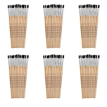 CLI Flat Tip Paint Brushes, 1/4 Natural Bristle, Short, 12 Per Set, 6 Sets (CHL73125-6)