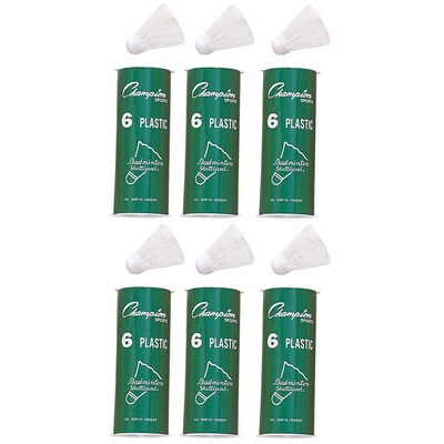 Champion Sports Plastic Indoor Shuttlecocks, 6 Per Pack, 6 Packs (CHSSHP15-6)