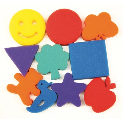 Creativity Street® Paint Sponges, 3, Assorted Colors and Shapes, 10 Pieces Per Pack, 6 Packs (CK-90