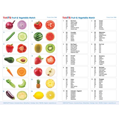 TickiT® Wooden Fruit & Vegetable Match, Set of 28 (CTU73404)