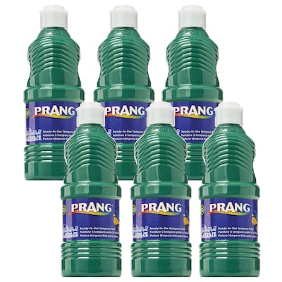 Prang® Washable Tempera Paint, Green, 16 oz. Bottle, Pack of 6 (DIX10704-6)