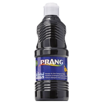 Prang® Washable Tempera Paint, Black, 16 oz. Bottle, Pack of 6 (DIX10709-6)