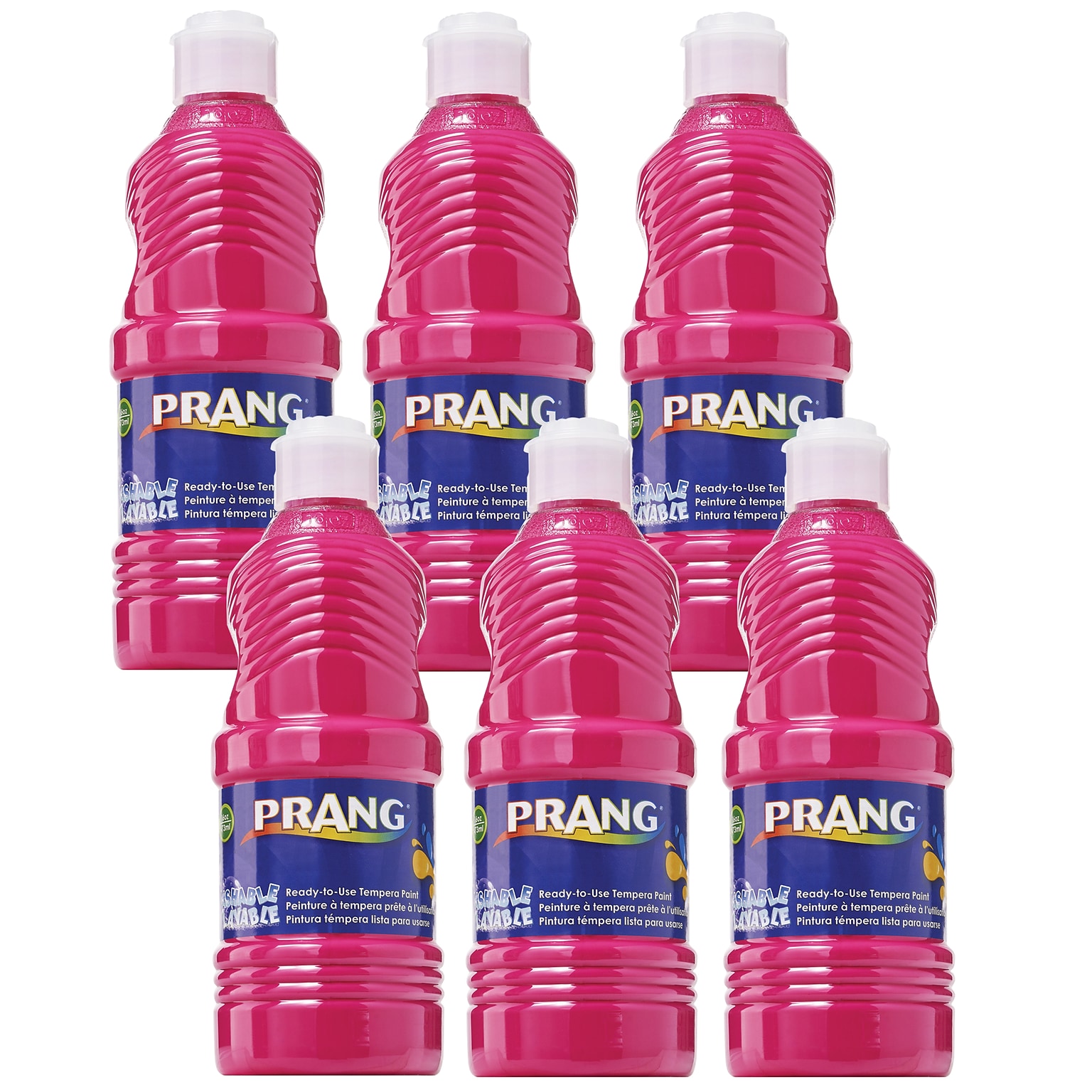 Prang® Washable Tempera Paint, Magenta, 16 oz. Bottle, Pack of 6 (DIX10710-6)