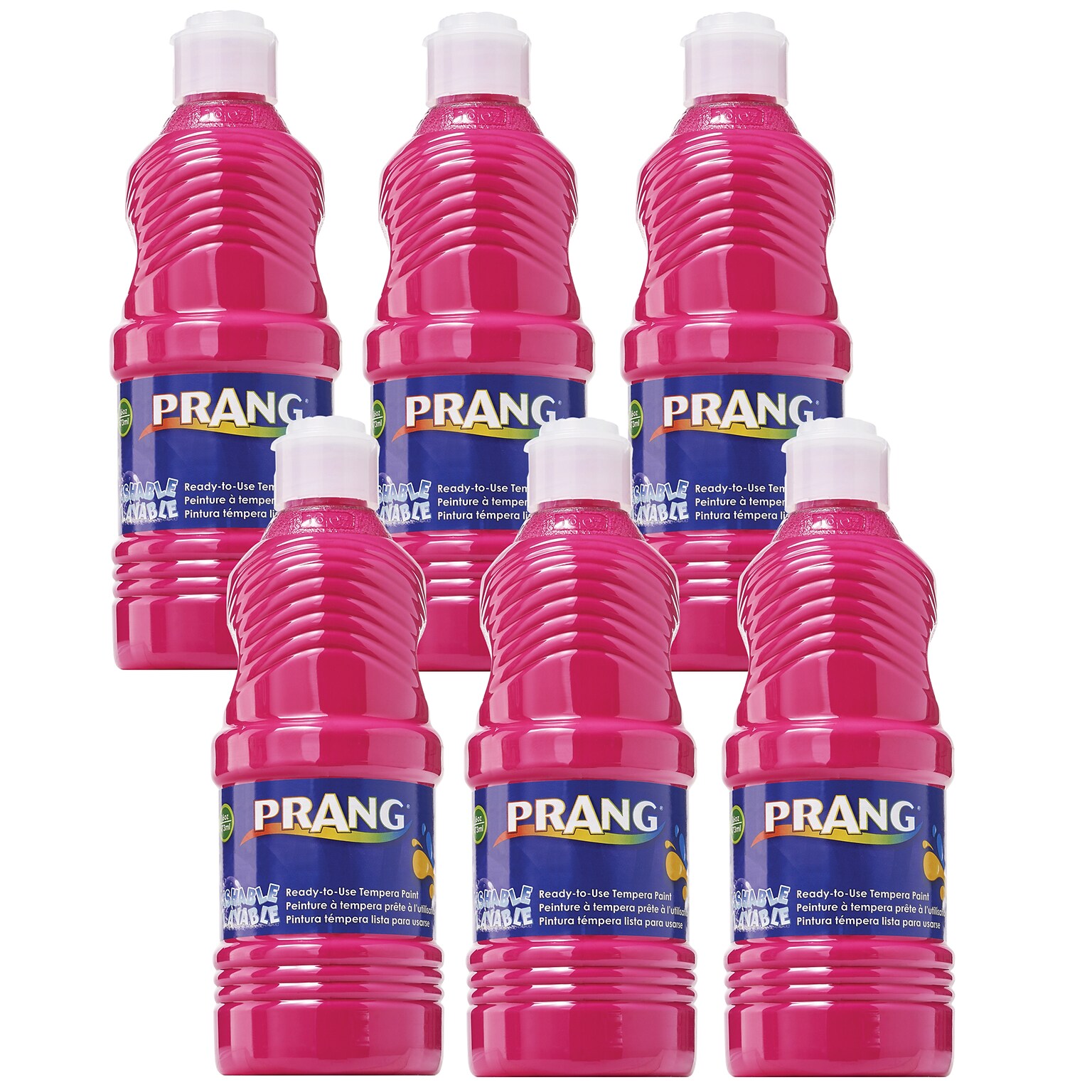 Prang® Washable Tempera Paint, Magenta, 16 oz. Bottle, Pack of 6 (DIX10710-6)