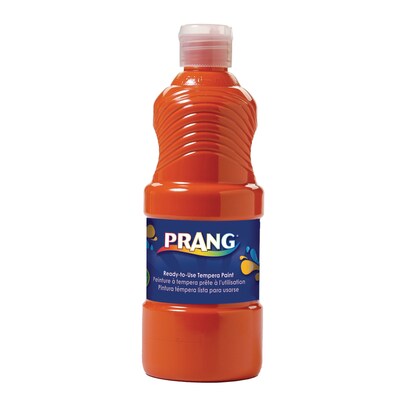 Prang® Ready-to-Use Tempera Paint, Orange, 16 oz. Bottle, Pack of 6 (DIX21602-6)