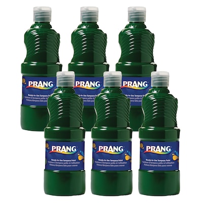 Prang® Ready-to-Use Tempera Paint, Green, 16 oz. Bottle, Pack of 6 (DIX21604-6)