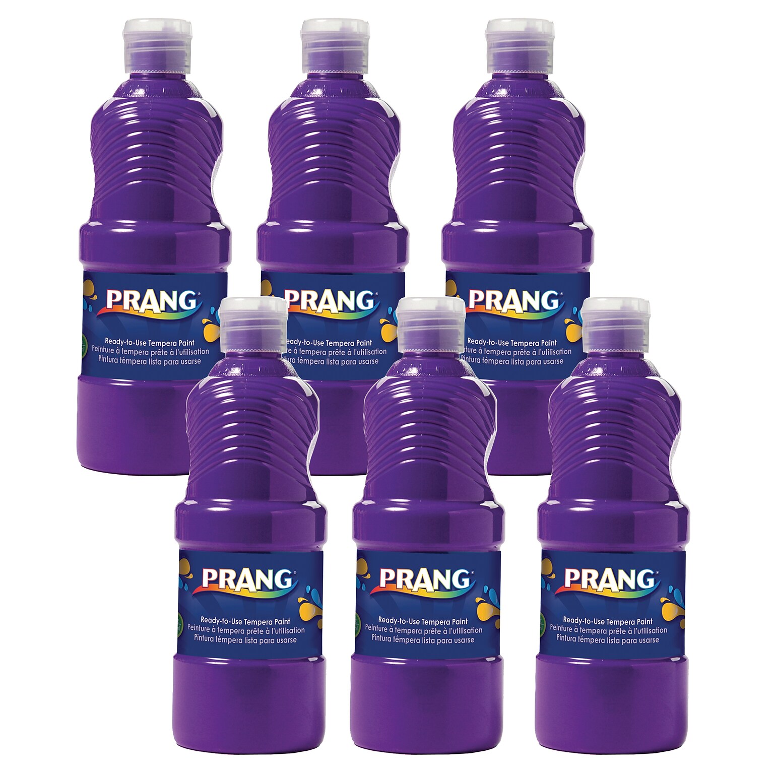 Prang® Ready-to-Use Tempera Paint, Violet, 16 oz. Bottle, Pack of 6 (DIX21606-6)