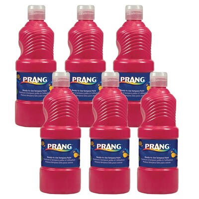 Prang® Ready-to-Use Tempera Paint, Magenta, 16 oz. Bottle, Pack of 6 (DIX21618-6)