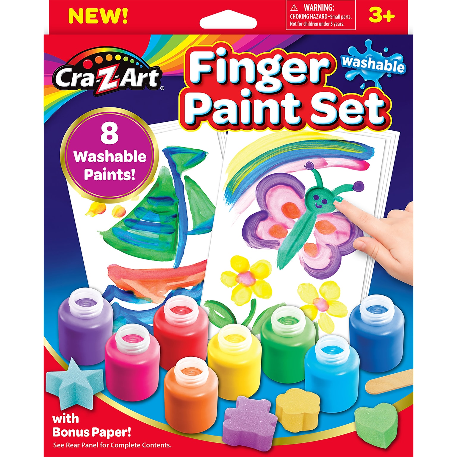 Cra-Z-Art® Finger Paints Set, 8 Assorted Colors (CZA124064)