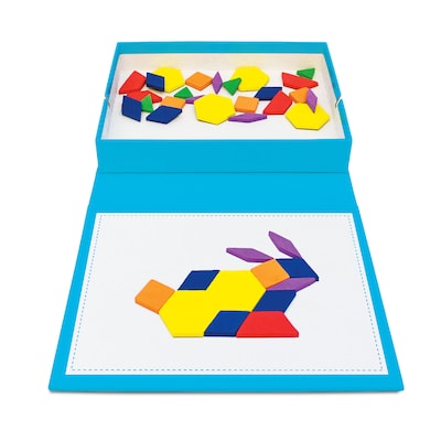 Junior Learning® Rainbow Pattern Blocks, Magnetic, Assorted Colors, 100 Pieces (JRL613)