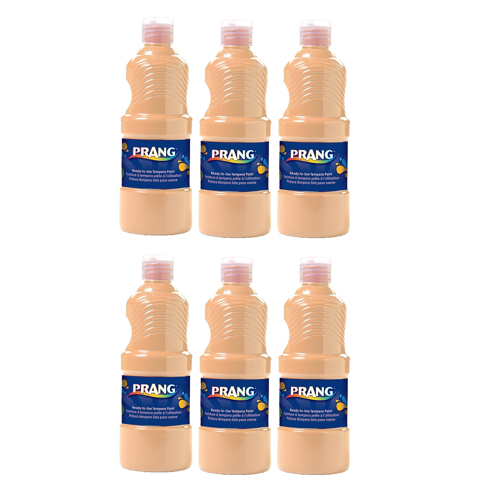 Prang® Ready-to-Use Tempera Paint, Peach, 16 oz. Bottle, Pack of 6 (DIX21634-6)