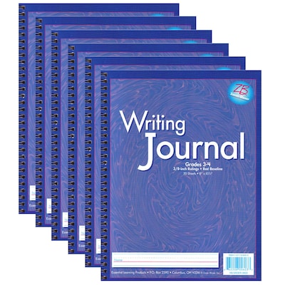 Zaner-Bloser Writing Journal Composition Notebooks, 8 x 10.5, Wide Ruled, 50 Sheets, Purple, 6/Bundle (ELP0603-6)