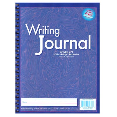 Zaner-Bloser Writing Journal Composition Notebooks, 8 x 10.5, Wide Ruled, 50 Sheets, Purple, 6/Bundle (ELP0603-6)