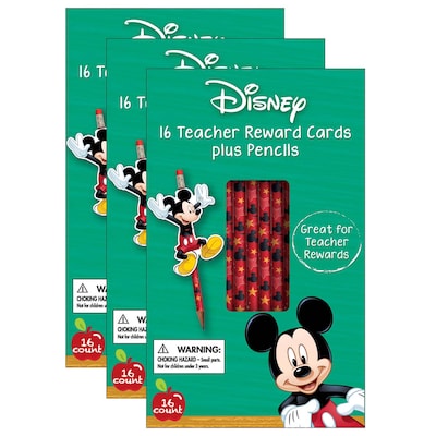 Eureka® Mickey® Pencil Rewards with Toppers, 16 Per Pack, 3 Packs (EU-610135-3)